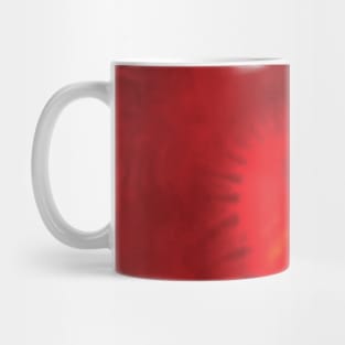 Triple Spiral Yellow Deep Orange Red Burgundy Tie Dye Mug